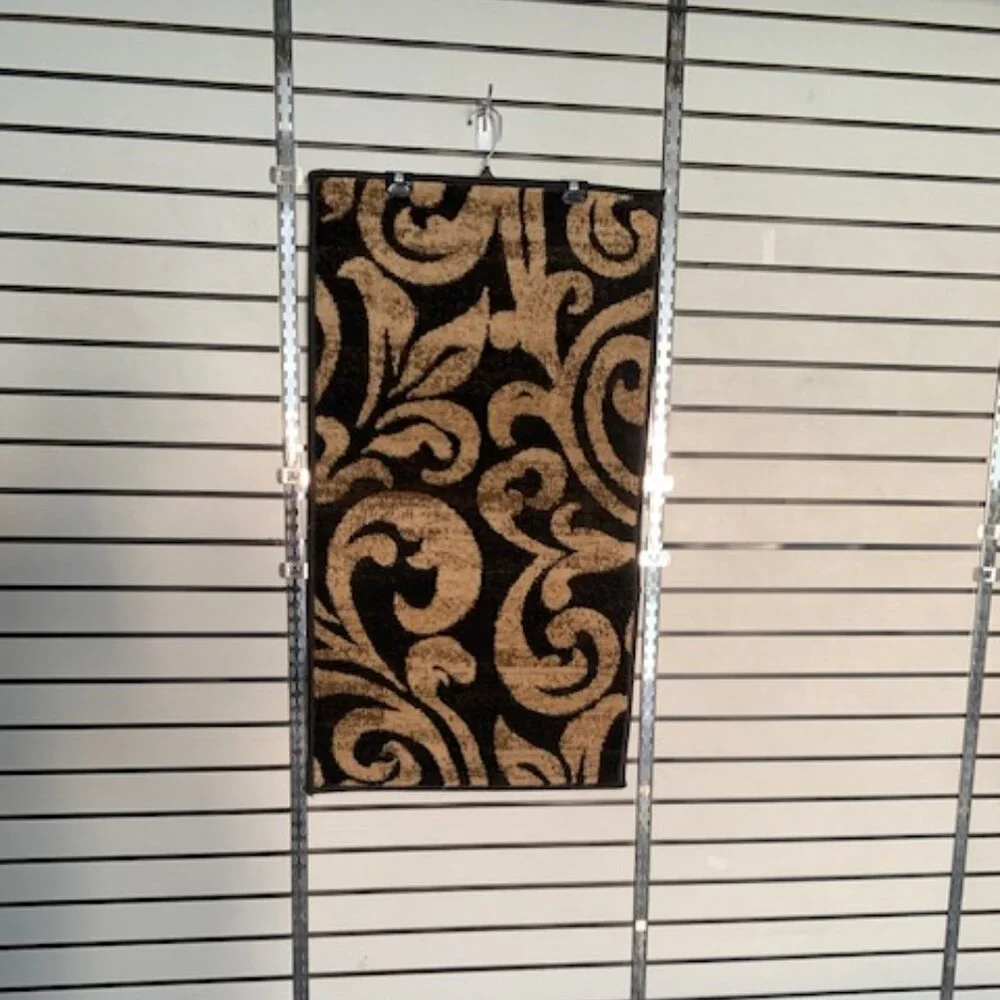Share Black and Carmel Swirl Area rug  1'10
